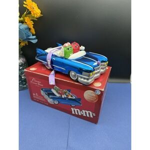 M&M's Metallic Blue/Silver Trim Galerie Ceramic Cadillac Car Candy Dish 2003
